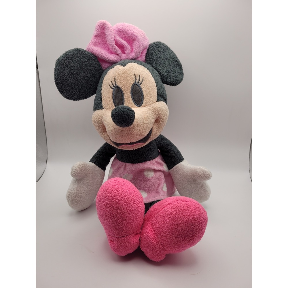 Disney Baby Minnie Mouse Plush Infant 14.5in Pink Polka Dot Toy